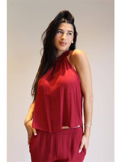 Top in viscosa con scollo americana DIECI MINUTI | 553844